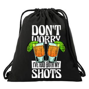 Don't Worry I Had Both My Shots Funny Tequila Drinking Drawstring Bag