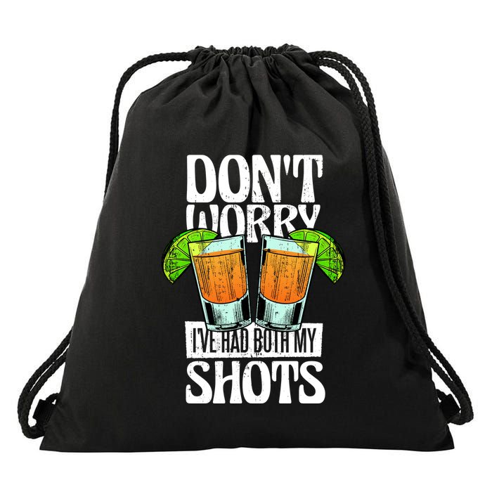 Don't Worry I Had Both My Shots Funny Tequila Drinking Drawstring Bag