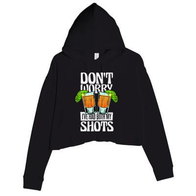 Don't Worry I Had Both My Shots Funny Tequila Drinking Crop Fleece Hoodie