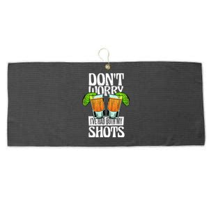 Don't Worry I Had Both My Shots Funny Tequila Drinking Large Microfiber Waffle Golf Towel