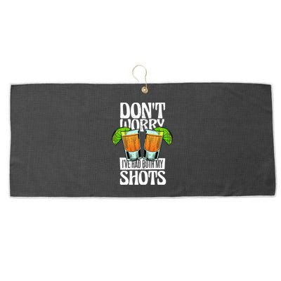 Don't Worry I Had Both My Shots Funny Tequila Drinking Large Microfiber Waffle Golf Towel