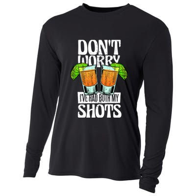 Don't Worry I Had Both My Shots Funny Tequila Drinking Cooling Performance Long Sleeve Crew