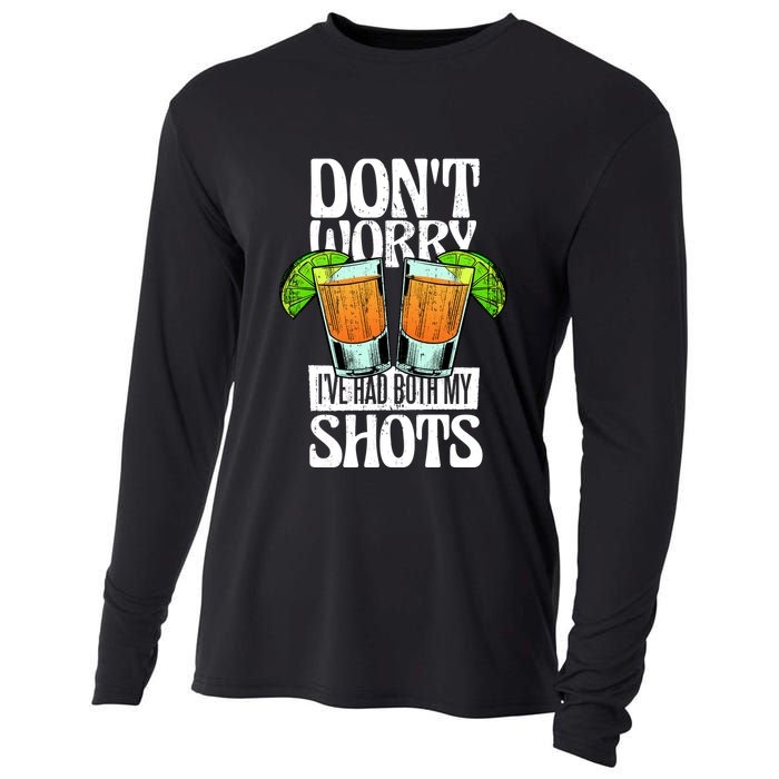 Don't Worry I Had Both My Shots Funny Tequila Drinking Cooling Performance Long Sleeve Crew