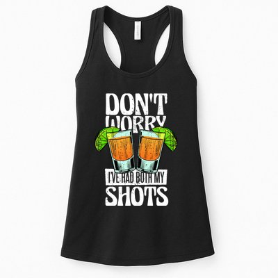 Don't Worry I Had Both My Shots Funny Tequila Drinking Womens Tank Top