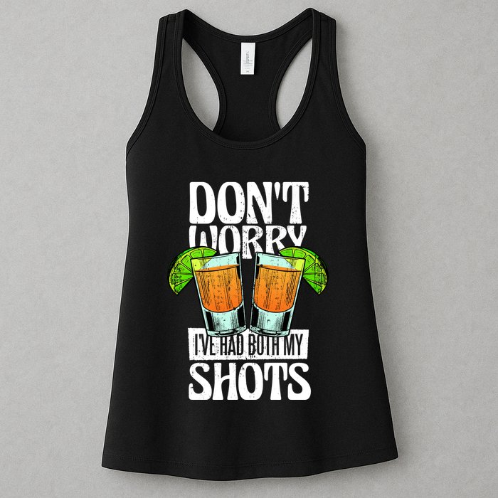 Don't Worry I Had Both My Shots Funny Tequila Drinking Womens Tank Top