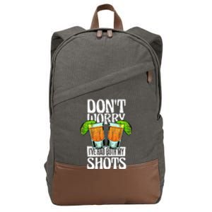 Don't Worry I Had Both My Shots Funny Tequila Drinking Cotton Canvas Backpack