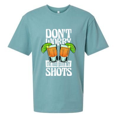 Don't Worry I Had Both My Shots Funny Tequila Drinking Sueded Cloud Jersey T-Shirt