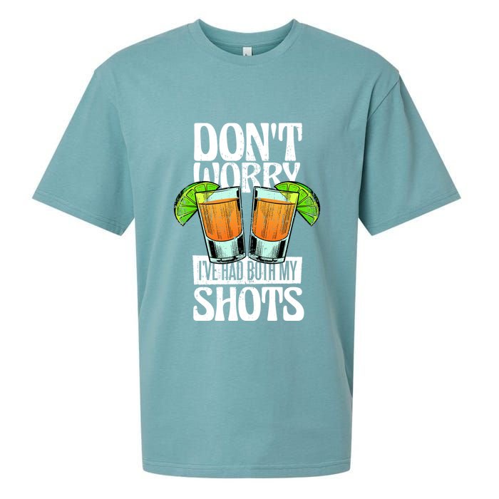 Don't Worry I Had Both My Shots Funny Tequila Drinking Sueded Cloud Jersey T-Shirt