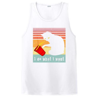 Do What I Want Vintage Black Cat Red Cup Funny My Cat PosiCharge Competitor Tank