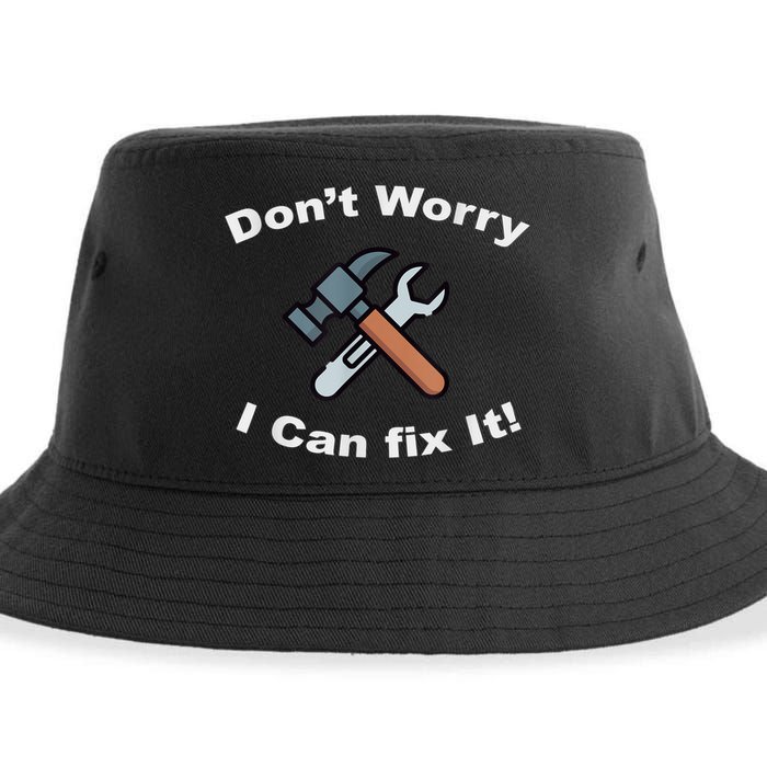 Don't Worry I Can Fix It! Funny Mechanic Ts Sustainable Bucket Hat