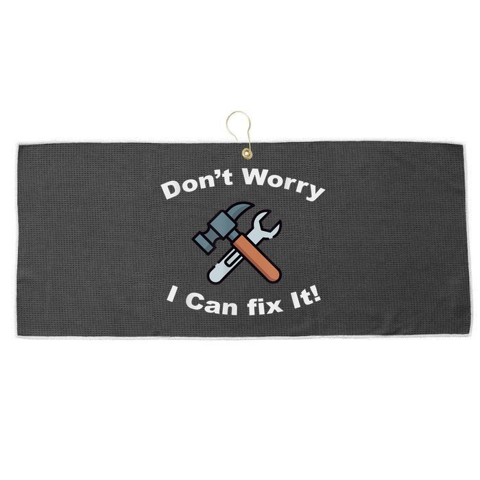 Don't Worry I Can Fix It! Funny Mechanic Ts Large Microfiber Waffle Golf Towel