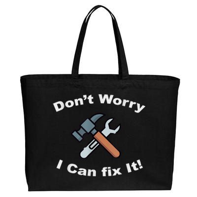 Don't Worry I Can Fix It! Funny Mechanic Ts Cotton Canvas Jumbo Tote