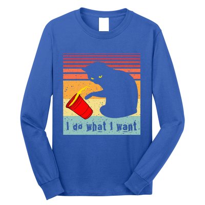 Do What I Want Vintage Black Cat Red Cup Funny My Cat Long Sleeve Shirt