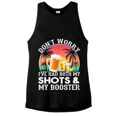 Don't Worry I've Had Both My Shots Booster Summer Sunset Gift Ladies PosiCharge Tri-Blend Wicking Tank
