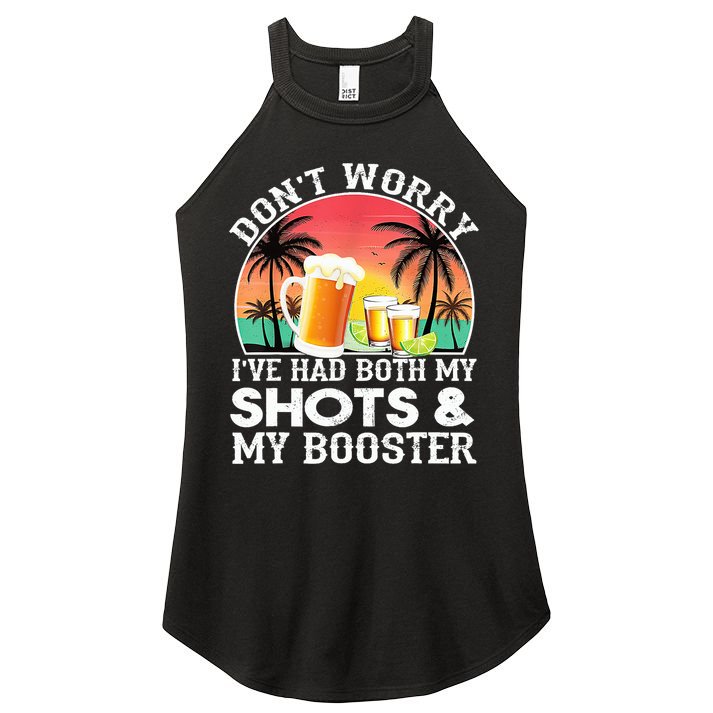 Don't Worry I've Had Both My Shots Booster Summer Sunset Gift Women's Perfect Tri Rocker Tank