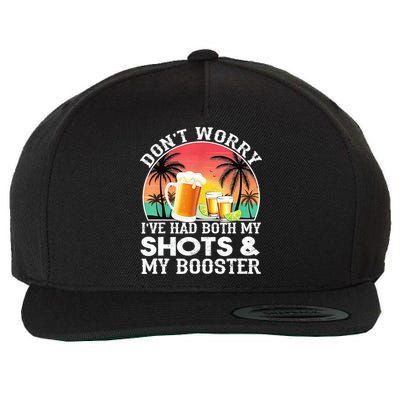 Don't Worry I've Had Both My Shots Booster Summer Sunset Gift Wool Snapback Cap