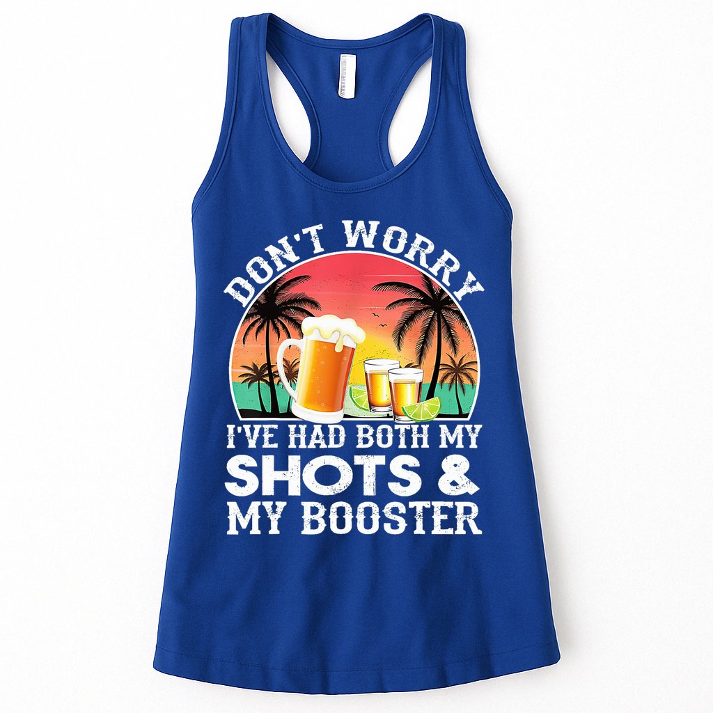 Don't Worry I've Had Both My Shots Booster Summer Sunset Gift Womens Tank Top