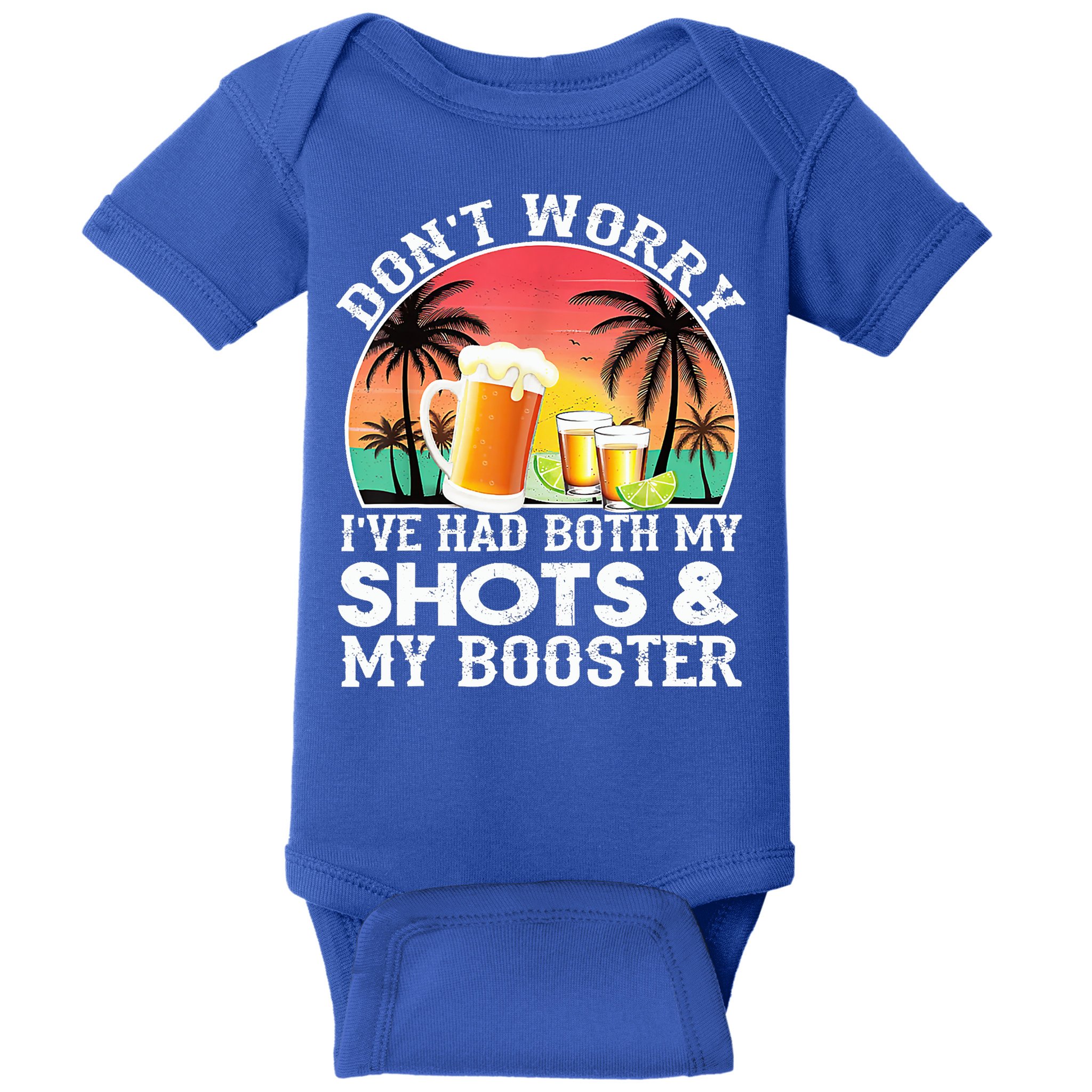 Don't Worry I've Had Both My Shots Booster Summer Sunset Gift Baby Bodysuit
