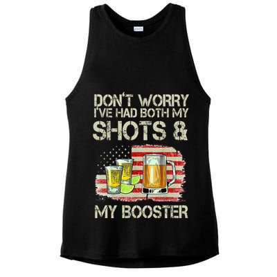 Don't Worry I've Had Both My Shots And My Booster Beer Ladies PosiCharge Tri-Blend Wicking Tank