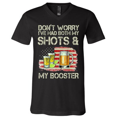 Don't Worry I've Had Both My Shots And My Booster Beer V-Neck T-Shirt