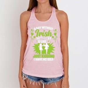 Day Without Irish Dancing Tap Dancing Ceili Reel Irish Dance Gift Women's Knotted Racerback Tank