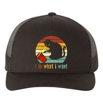 Do What I Want Vintage Black Cat Red Cup Funny My Cat Yupoong Adult 5-Panel Trucker Hat