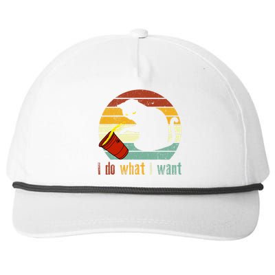 Do What I Want Vintage Black Cat Red Cup Funny My Cat Snapback Five-Panel Rope Hat