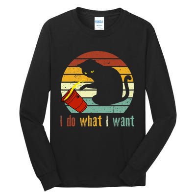 Do What I Want Vintage Black Cat Red Cup Funny My Cat Tall Long Sleeve T-Shirt