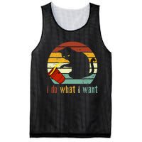 Do What I Want Vintage Black Cat Red Cup Funny My Cat Mesh Reversible Basketball Jersey Tank