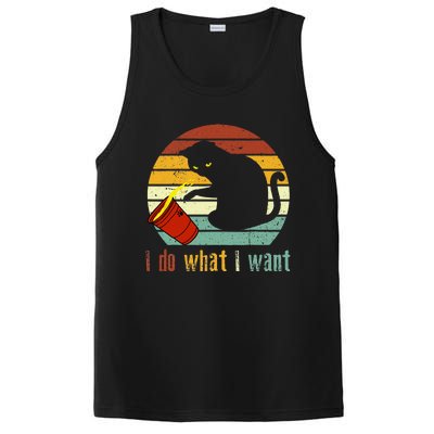 Do What I Want Vintage Black Cat Red Cup Funny My Cat PosiCharge Competitor Tank