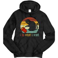 Do What I Want Vintage Black Cat Red Cup Funny My Cat Tie Dye Hoodie