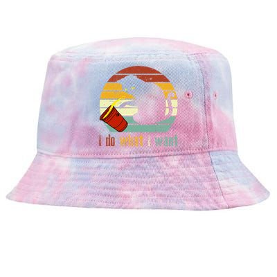 Do What I Want Vintage Black Cat Red Cup Funny My Cat Tie-Dyed Bucket Hat