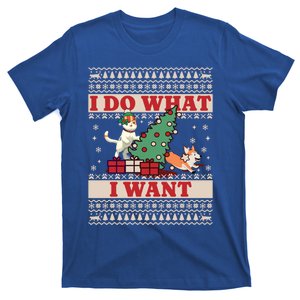 Do What I Want Cat Knocking Over Christmas Tree On Dog Gift T-Shirt