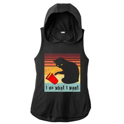 Do What I Want Vintage Black Cat Red Cup Funny My Cat Ladies PosiCharge Tri-Blend Wicking Draft Hoodie Tank