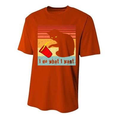 Do What I Want Vintage Black Cat Red Cup Performance Sprint T-Shirt