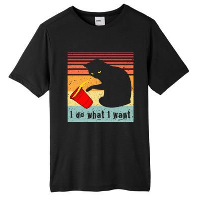 Do What I Want Vintage Black Cat Red Cup Tall Fusion ChromaSoft Performance T-Shirt