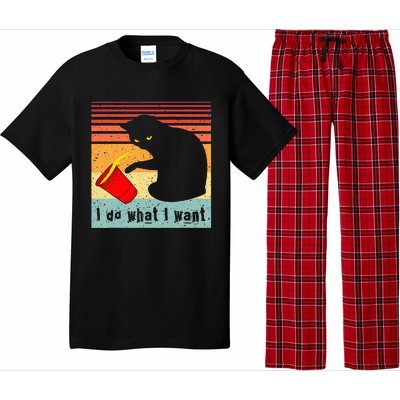 Do What I Want Vintage Black Cat Red Cup Pajama Set