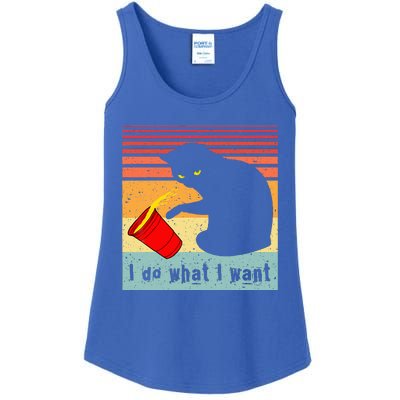 Do What I Want Vintage Black Cat Red Cup Ladies Essential Tank