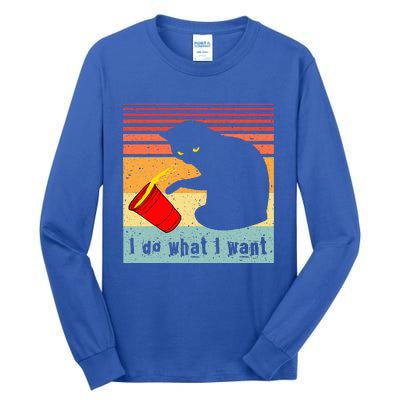 Do What I Want Vintage Black Cat Red Cup Tall Long Sleeve T-Shirt