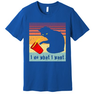 Do What I Want Vintage Black Cat Red Cup Premium T-Shirt