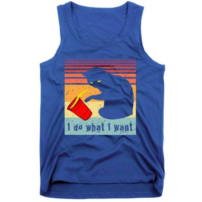 Do What I Want Vintage Black Cat Red Cup Tank Top