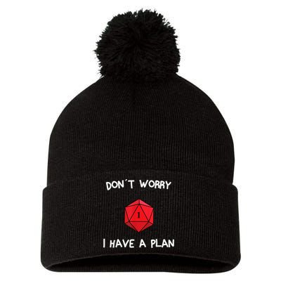 Dont Worry I Have A Plan Roleplaying Dice D20 Game Master Pom Pom 12in Knit Beanie