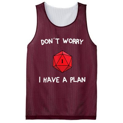Dont Worry I Have A Plan Roleplaying Dice D20 Game Master Mesh Reversible Basketball Jersey Tank