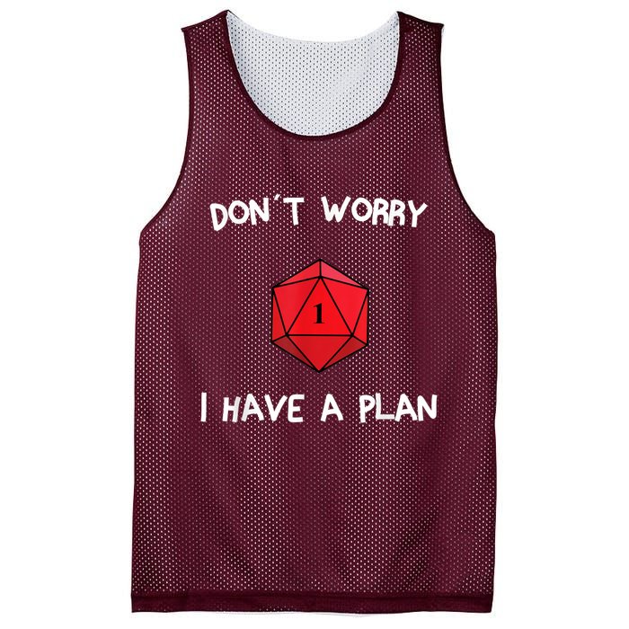 Dont Worry I Have A Plan Roleplaying Dice D20 Game Master Mesh Reversible Basketball Jersey Tank