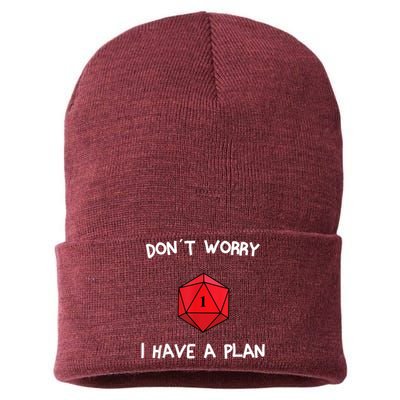 Dont Worry I Have A Plan Roleplaying Dice D20 Game Master Sustainable Knit Beanie