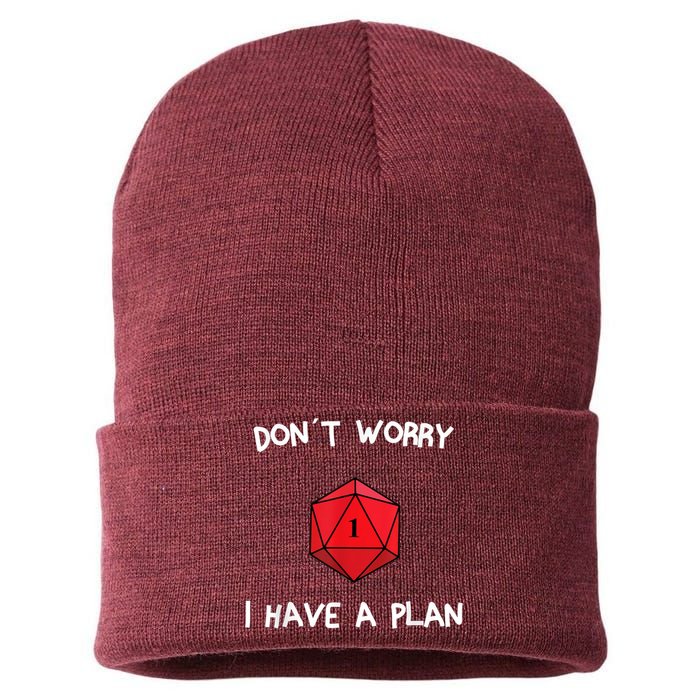 Dont Worry I Have A Plan Roleplaying Dice D20 Game Master Sustainable Knit Beanie
