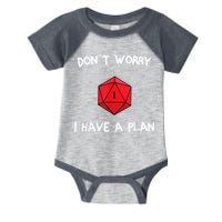 Dont Worry I Have A Plan Roleplaying Dice D20 Game Master Infant Baby Jersey Bodysuit
