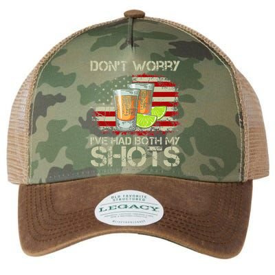 Dont Worry Ive Had Both My Shots American Flag 4th Of July Legacy Tie Dye Trucker Hat