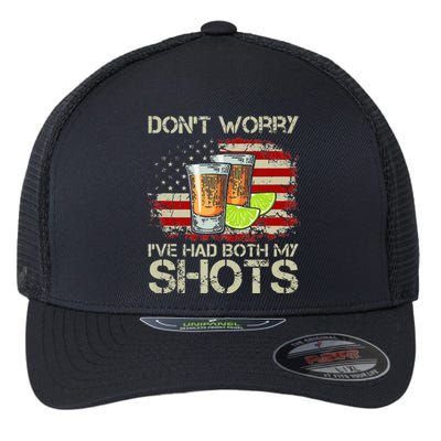 Dont Worry Ive Had Both My Shots American Flag 4th Of July Flexfit Unipanel Trucker Cap