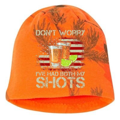 Dont Worry Ive Had Both My Shots American Flag 4th Of July Kati - Camo Knit Beanie